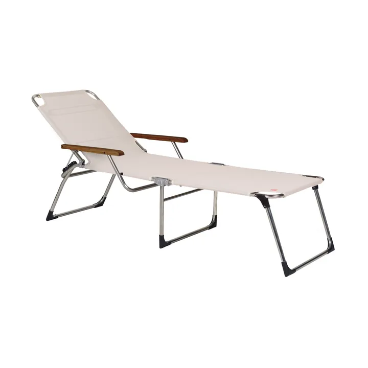 Leżak długi Amigo wysoki z podłokietnikami - White-beige - Fiam