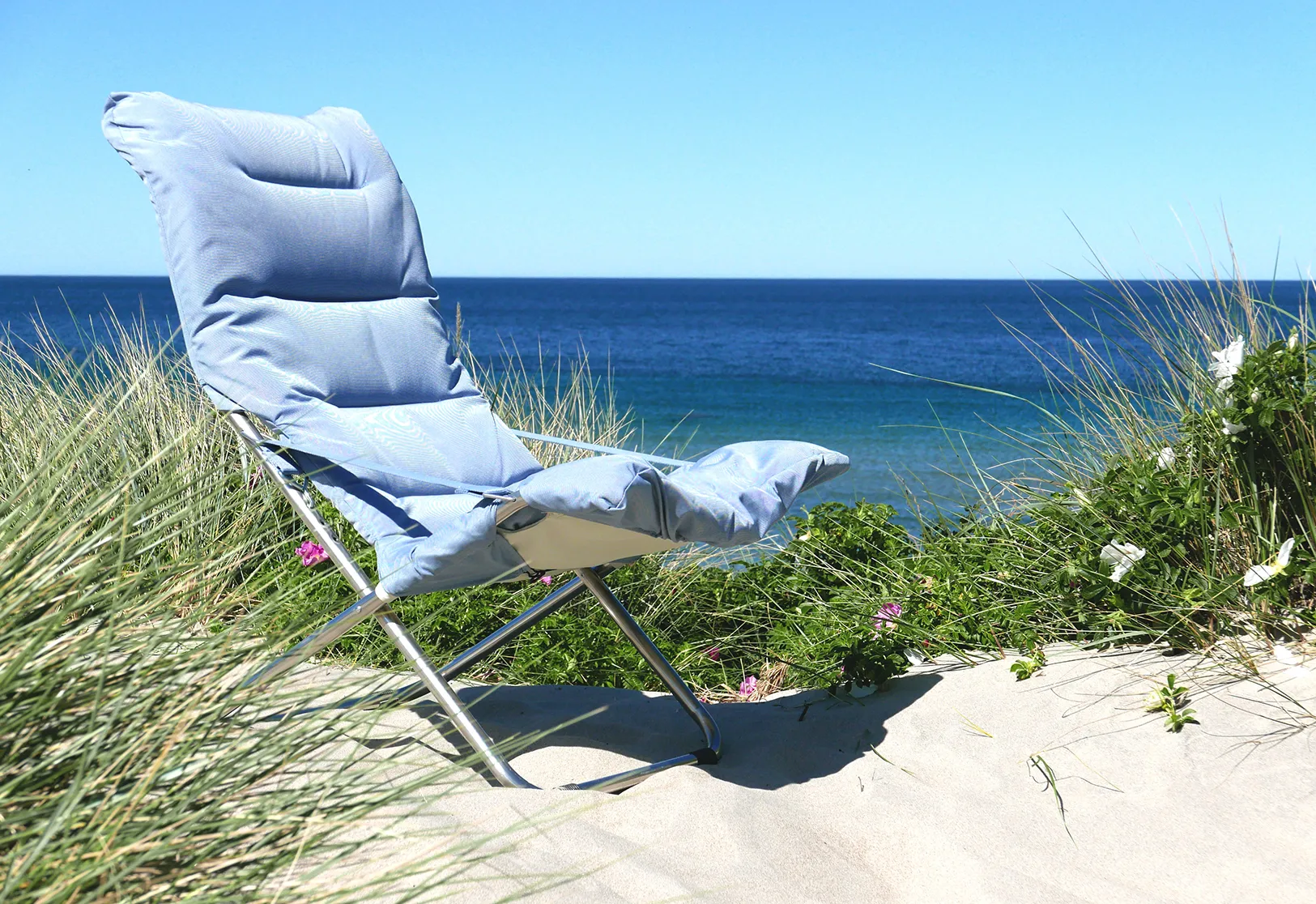 Leżak Fiesta Soft, Light blue-beige supertex Fiam