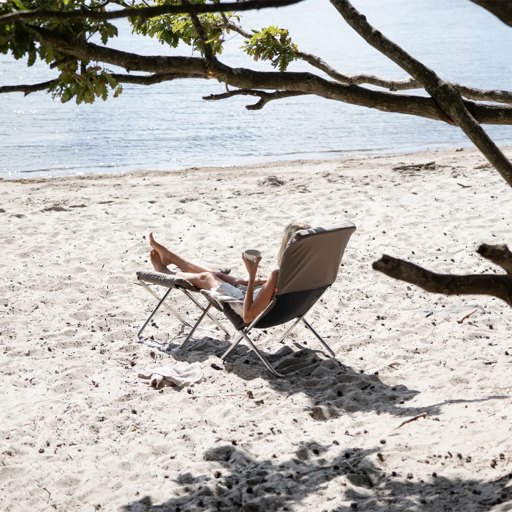 Leżak Fiesta Soft, Materiał szary-stelaż aluminiowy Fiam