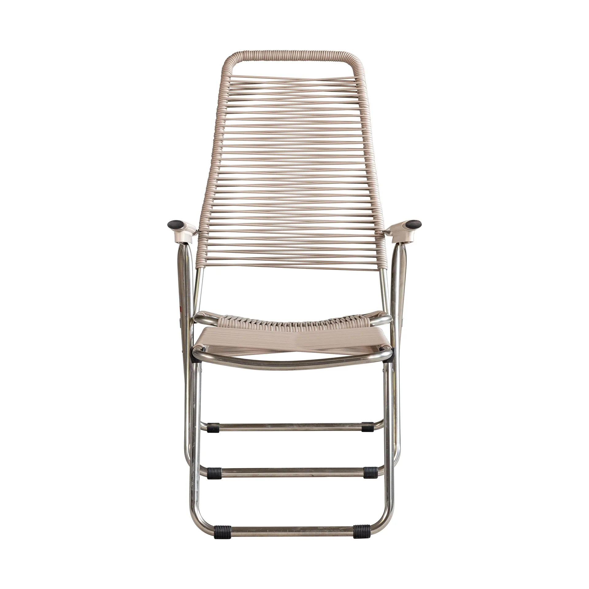 Leżak Spaghetti z podnóżkiem, Taupe Fiam