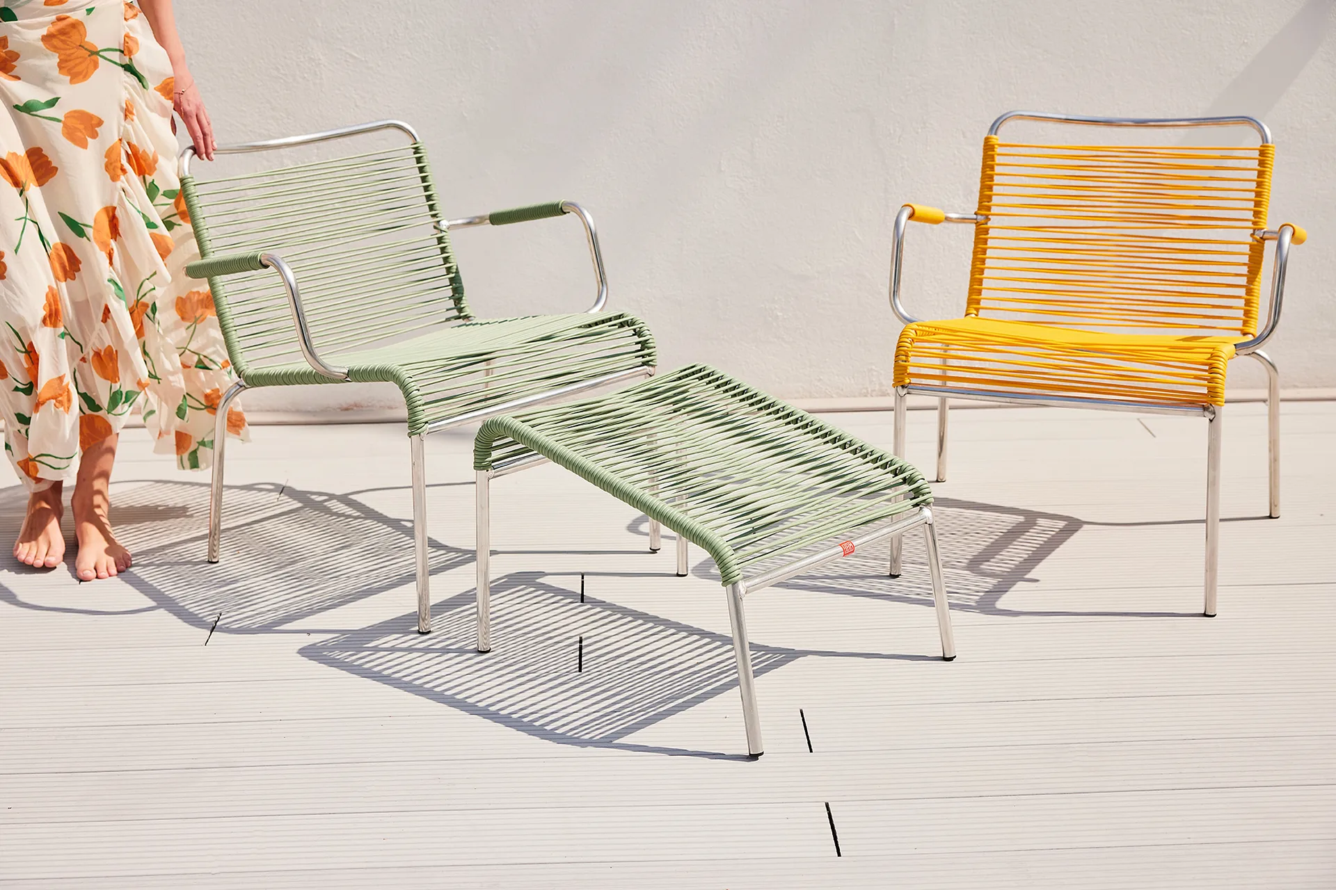 Podnóżek Mya Lounge, Sage green Fiam