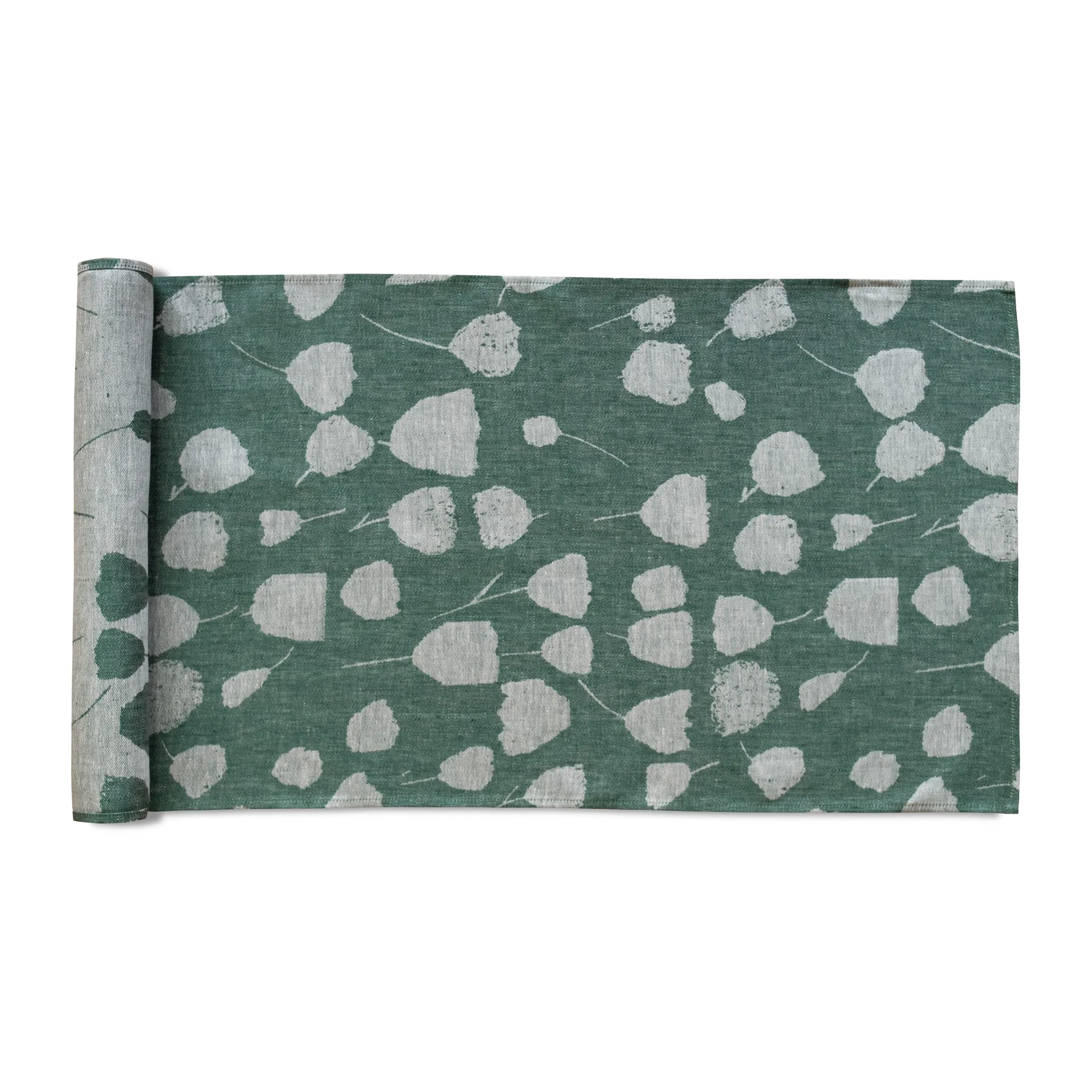 Bieżnik na stół Bouquet 150x45 cm, Zielono-biały Fine Little Day