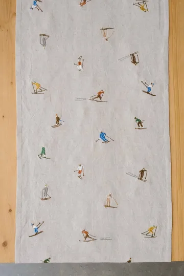 Bieżnik na stół Skiers - Naturalny, 45x150 cm - Fine Little Day