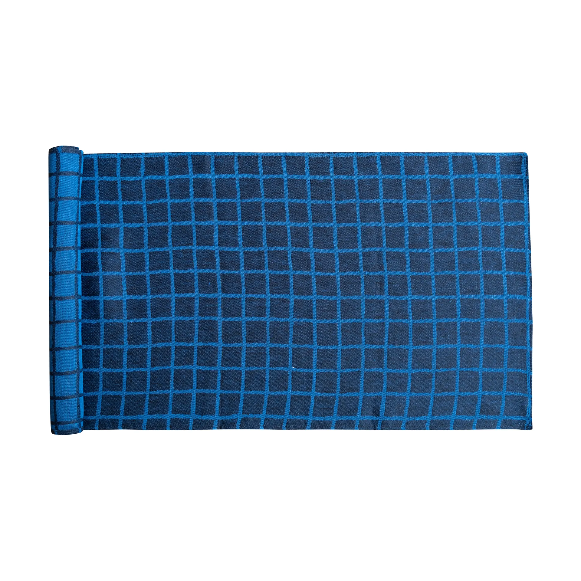 Bieżnik żakardowy w kratę 45x150 cm, Blue-black Fine Little Day