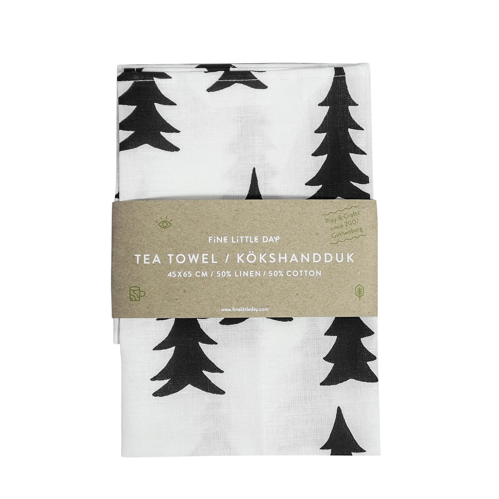 Choinka ręcznik kuchenny, biały-czarny Fine Little Day