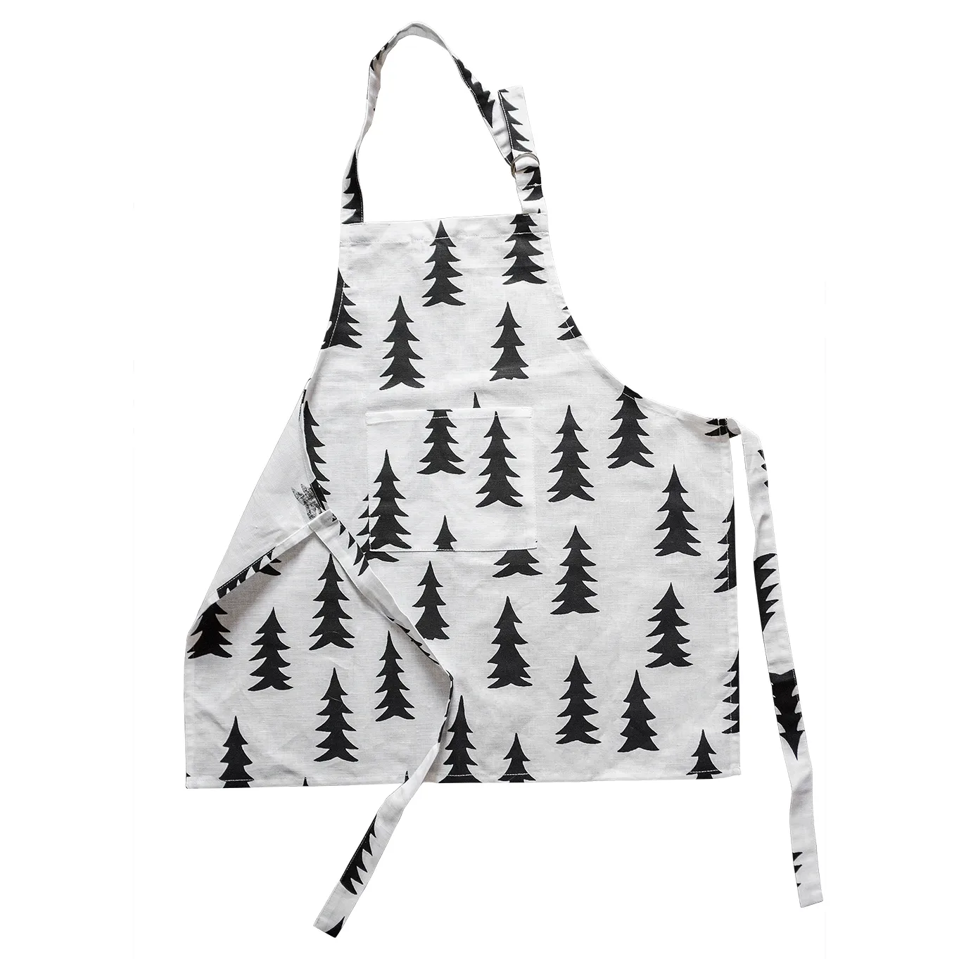 Choinka woskowany fartuch dziecięcy, Czarny-biały Fine Little Day