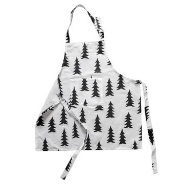 Choinka woskowany fartuch dziecięcy - Czarny-biały - Fine Little Day