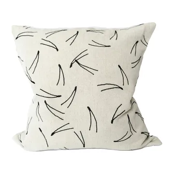 Haftowana poszewka na poduszkę Barr 48x48 cm - Naturalny-czarny - Fine Little Day