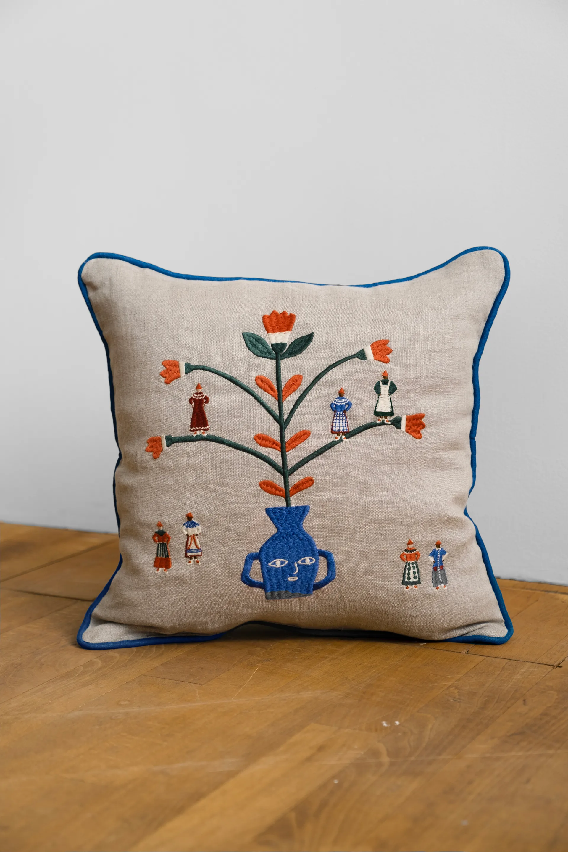 Högtid poszewka na poduszkę 38x38 cm, Naturalny-niebieski Fine Little Day