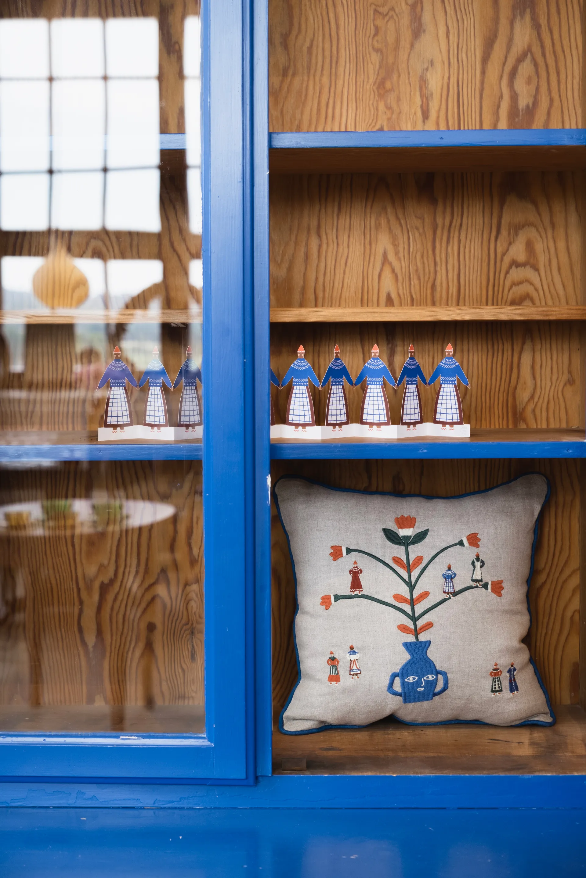 Högtid poszewka na poduszkę 38x38 cm, Naturalny-niebieski Fine Little Day