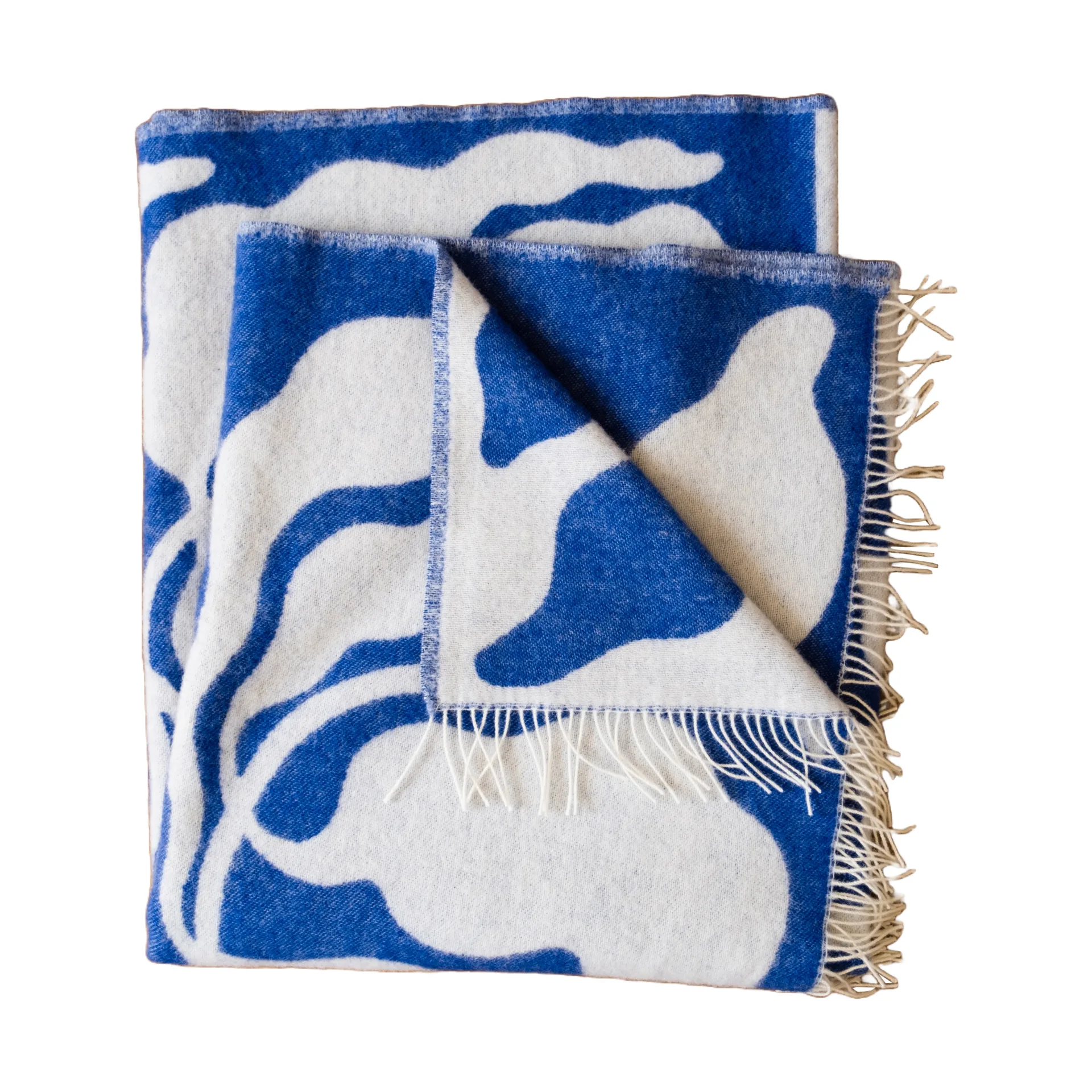 Koc Leaves 130x220 cm, Blue-white Fine Little Day