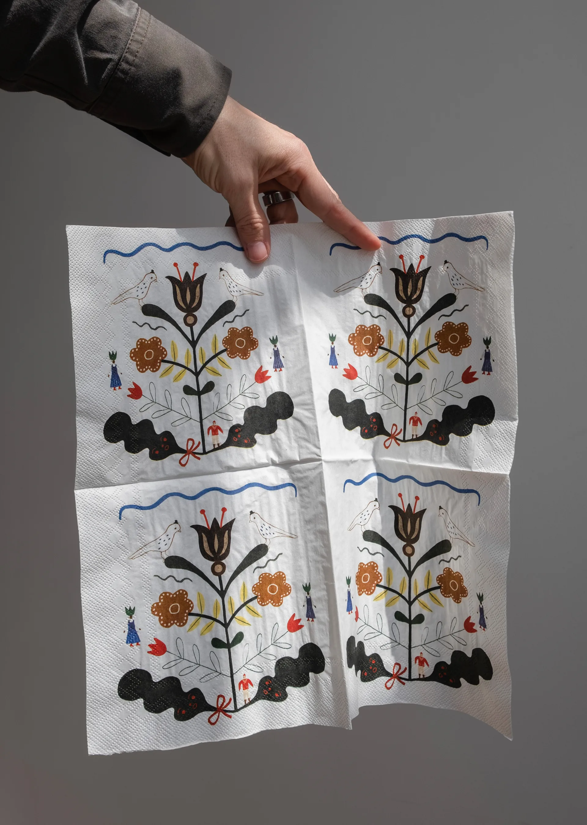 Kurbits serwetka 33x33 cm 25 szt, Biały-multi Fine Little Day