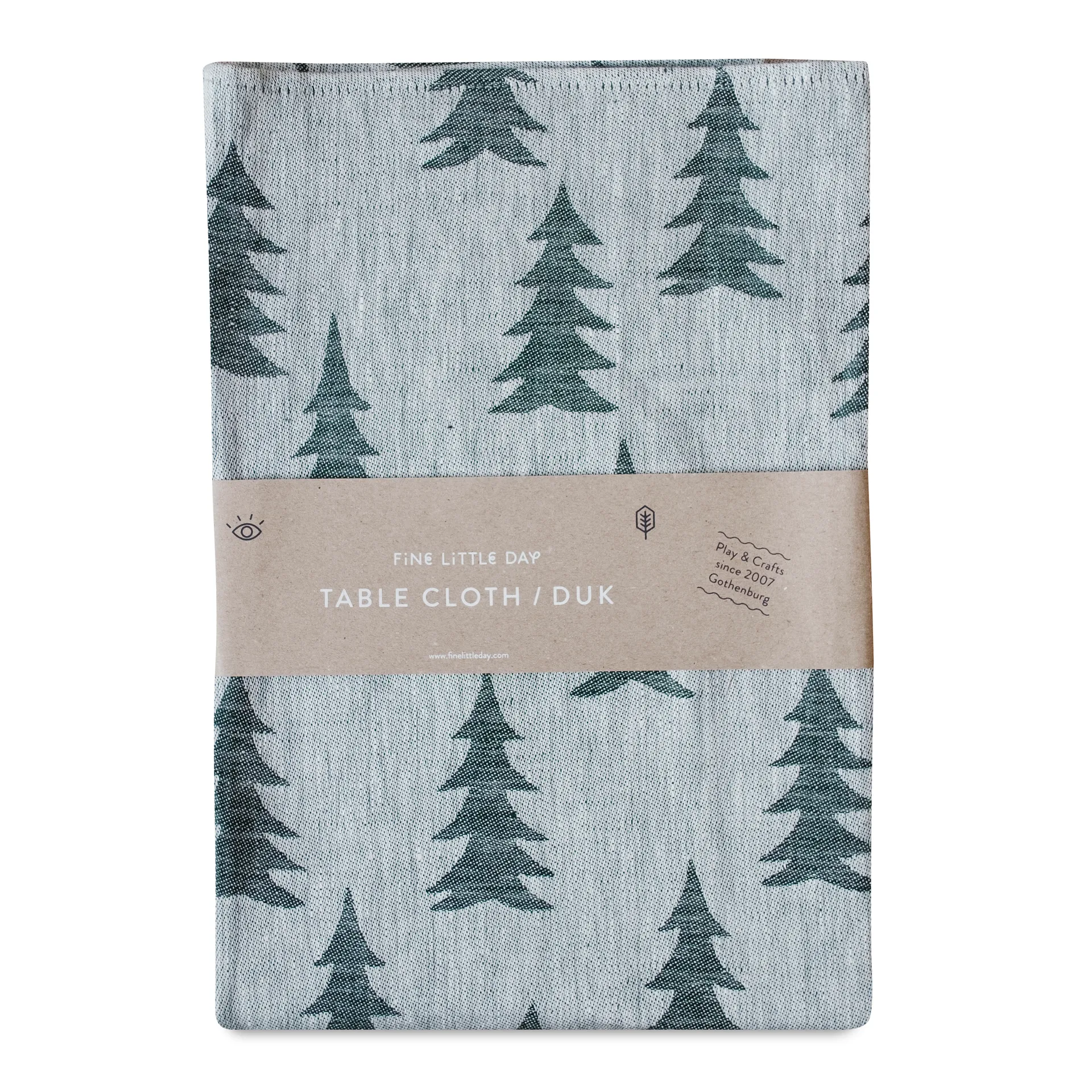 Obrus Gran żakardowy tkany 147x250 cm, Zielono-szary Fine Little Day