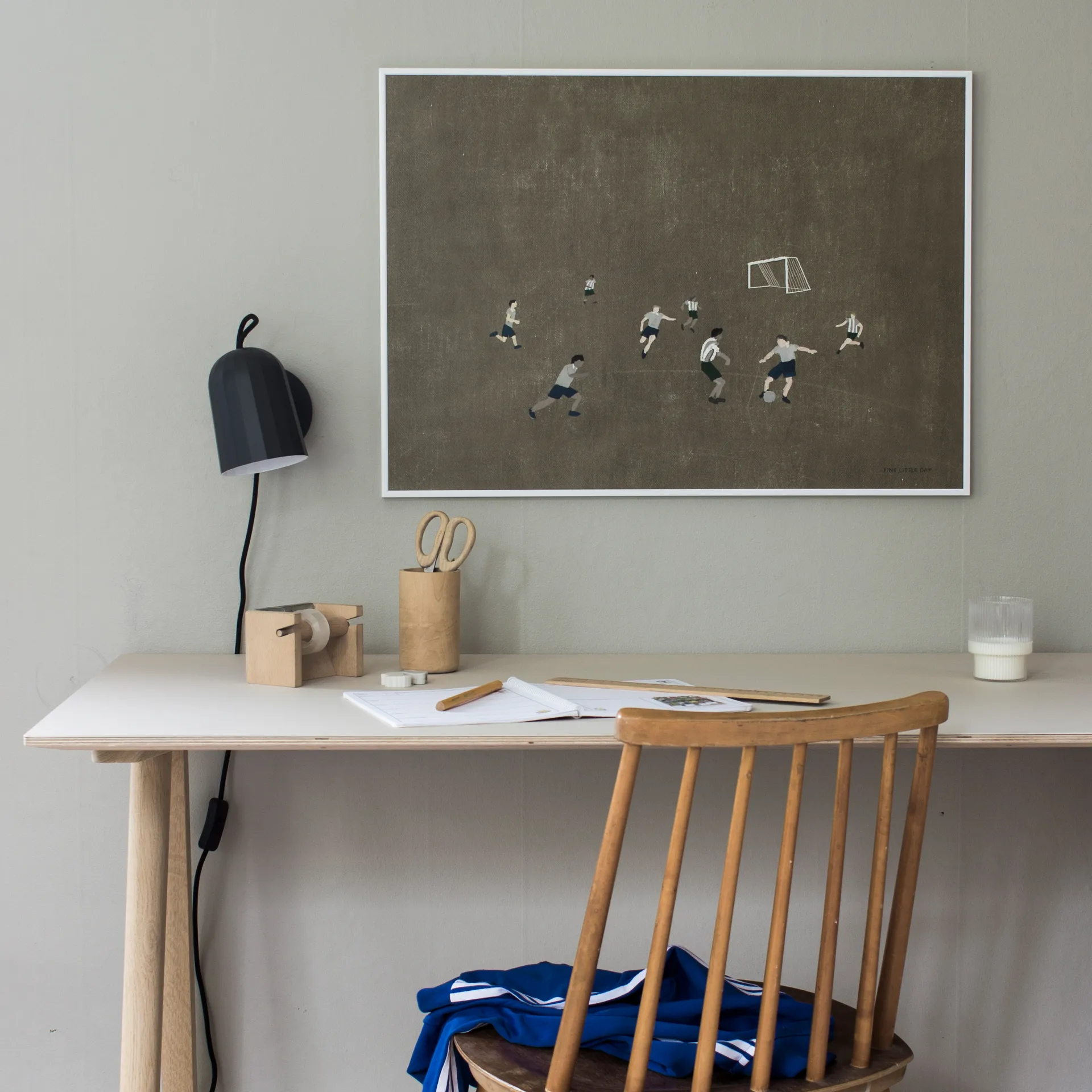 Plakat Football 50x70 cm, Brązowy Fine Little Day