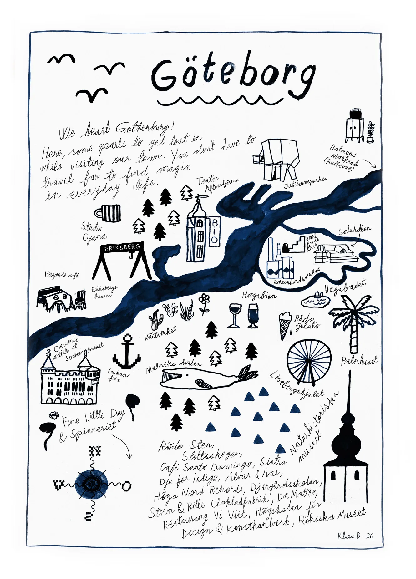 Plakat Göteborg, 50x70 cm Fine Little Day