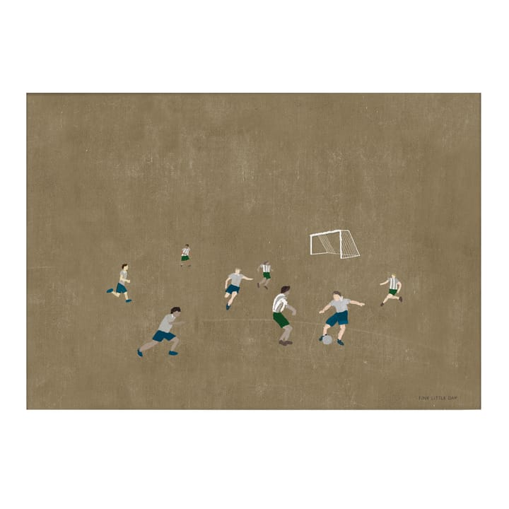 Plakat piłkarski 50x70 cm - Brązowy - Fine Little Day