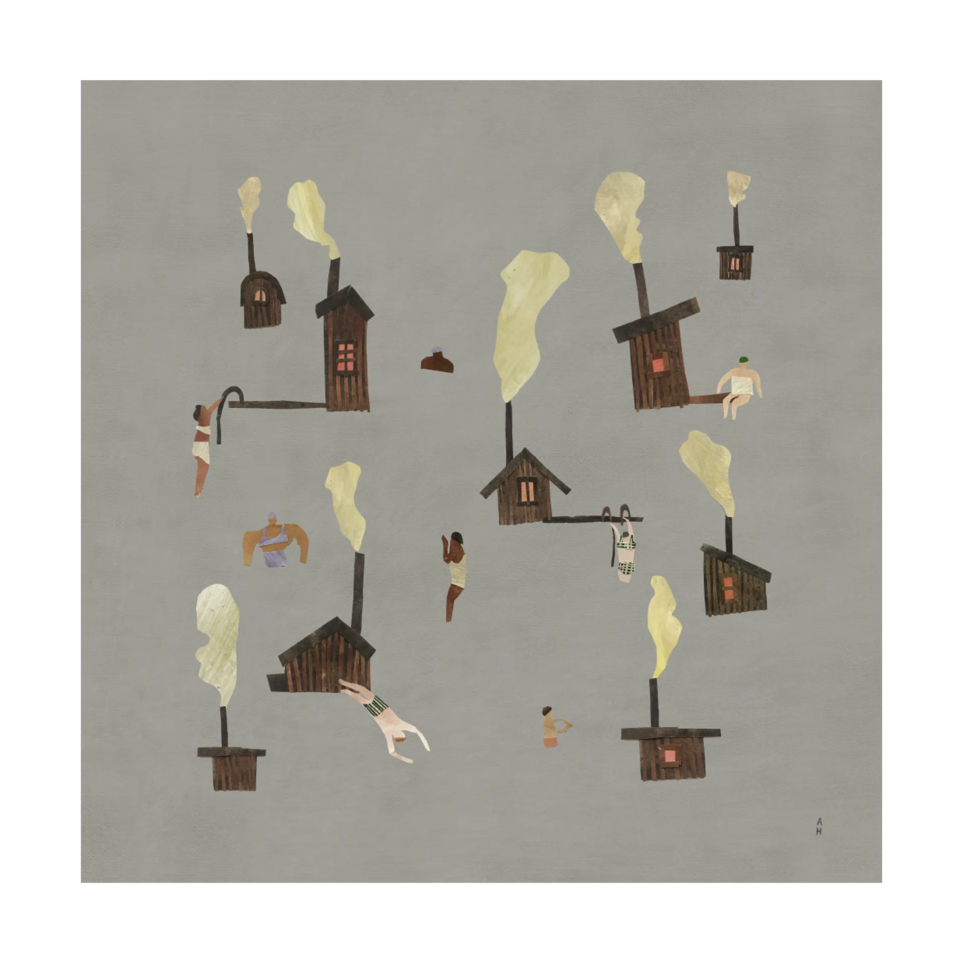 Plakat Sauna, 50x50 cm Fine Little Day