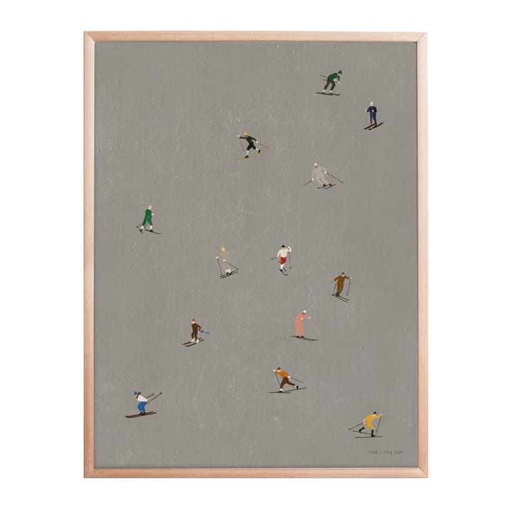 Plakat Skiers 40x50 cm - Szary - Fine Little Day