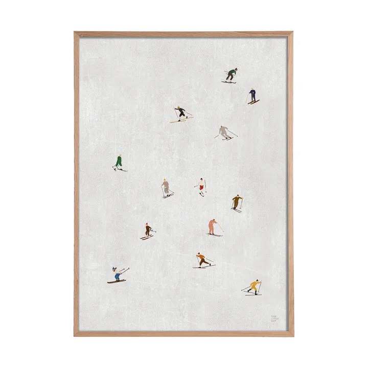 Plakat Skiers 50x70 cm - Jasnoszary - Fine Little Day