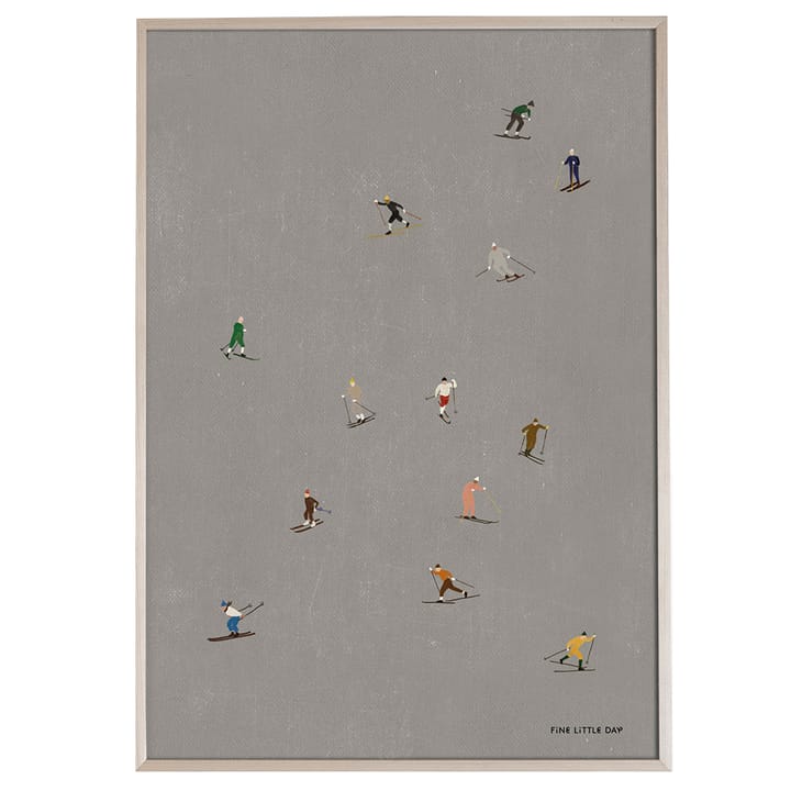 Plakat Skiers 50x70 cm - Szary - Fine Little Day