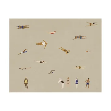 Plakat Swimmers - Beige, 40x50 cm - Fine Little Day
