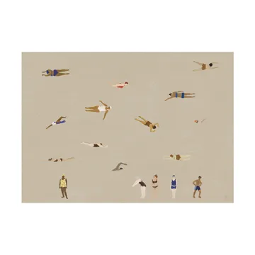 Plakat Swimmers - Beige, 50x70 cm - Fine Little Day