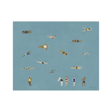 Plakat Swimmers - Blue, 40x50 cm - Fine Little Day