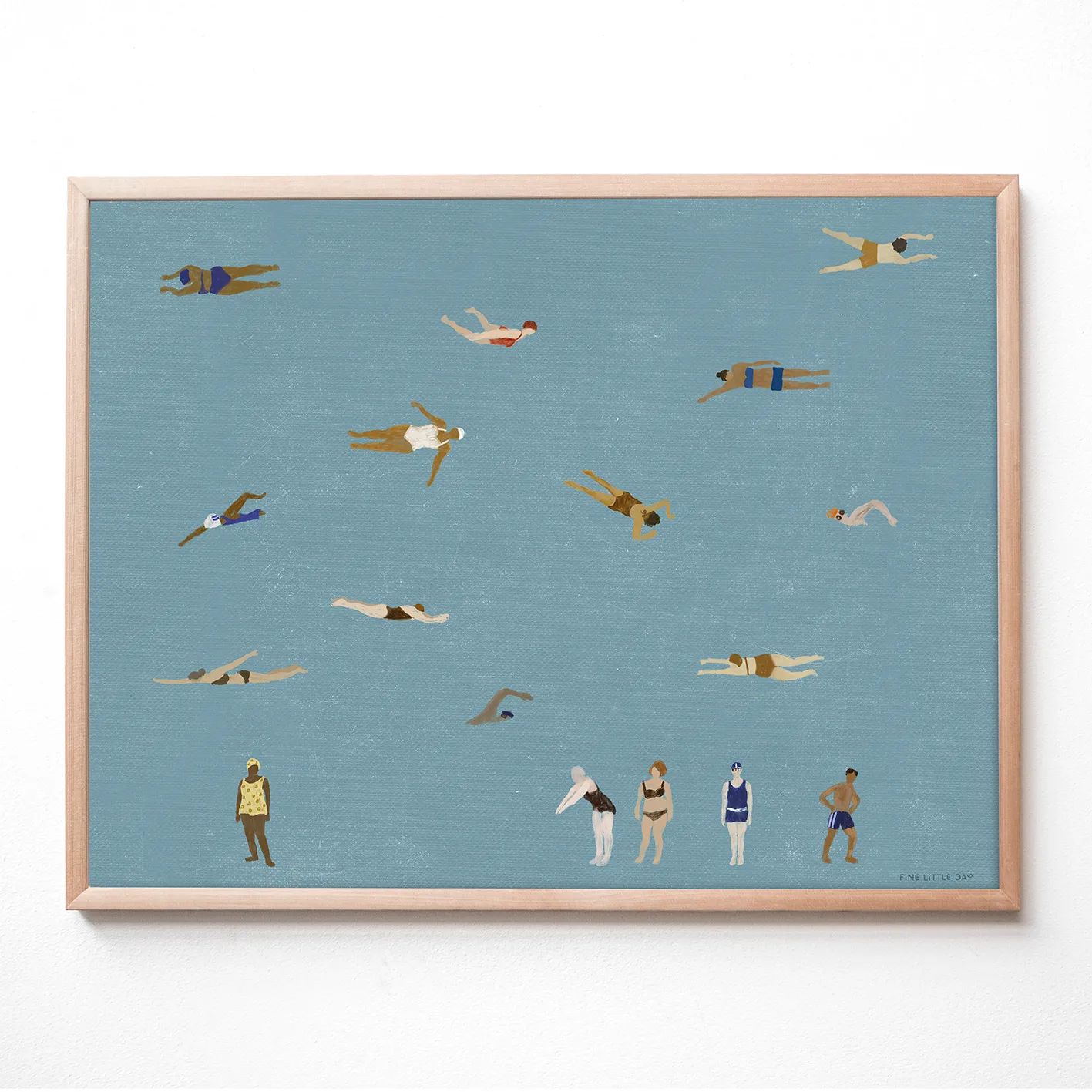 Plakat Swimmers, Blue, 40x50 cm Fine Little Day