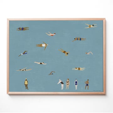 Plakat Swimmers - Blue, 40x50 cm - Fine Little Day
