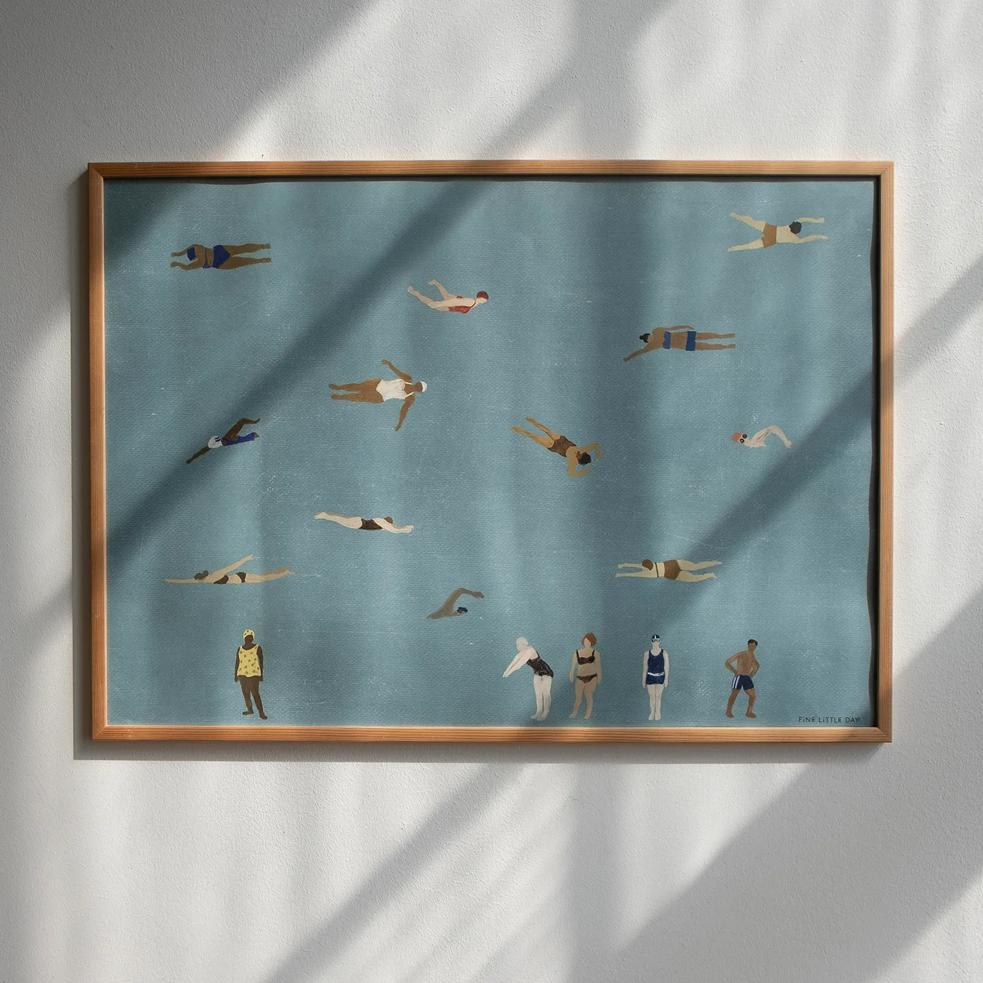 Plakat Swimmers, Blue, 50x70 cm Fine Little Day