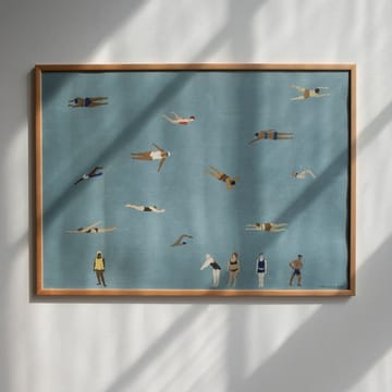 Plakat Swimmers - Blue, 50x70 cm - Fine Little Day