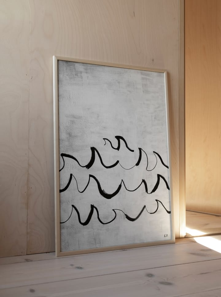 Plakat Wave 50x70 cm, Czarnobiały Fine Little Day