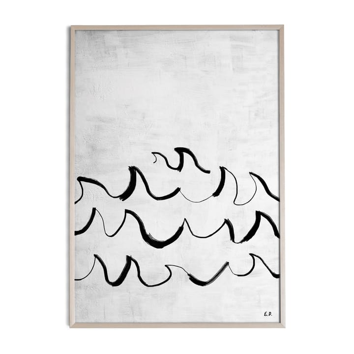 Plakat Wave 50x70 cm - Czarnobiały - Fine Little Day