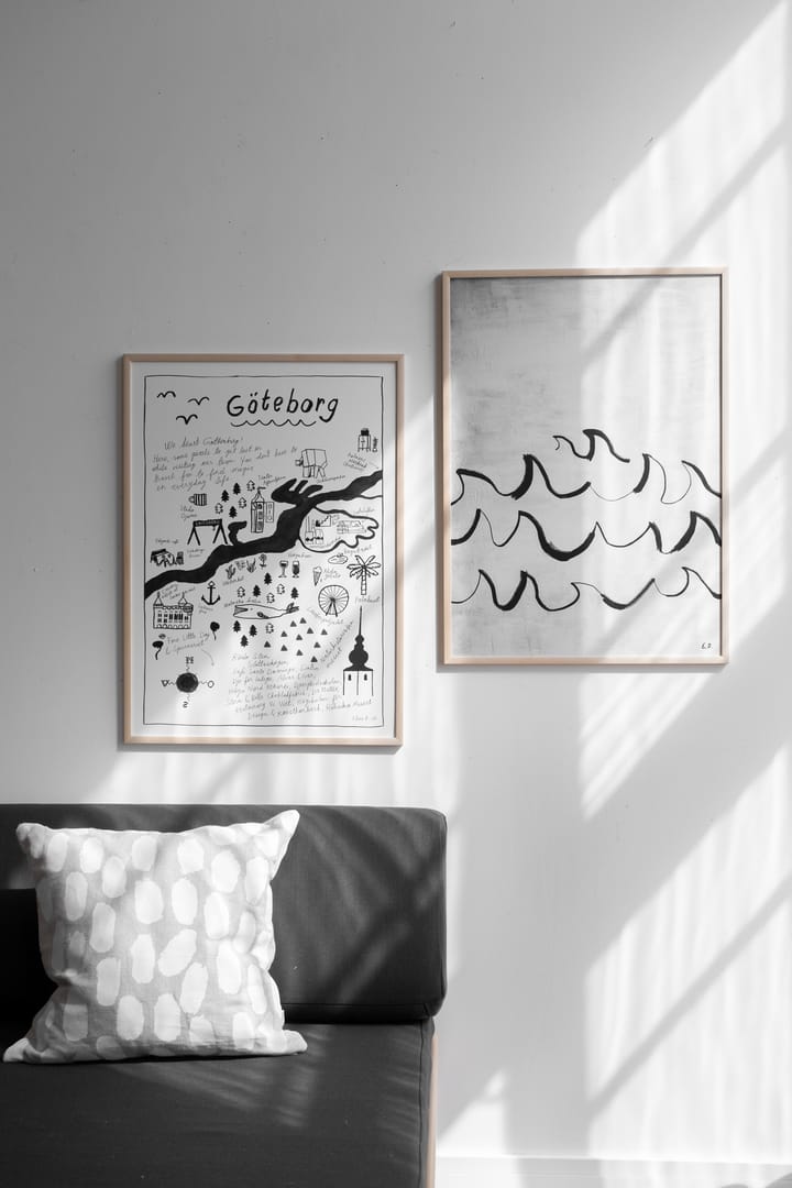 Plakat Wave 50x70 cm, Czarnobiały Fine Little Day