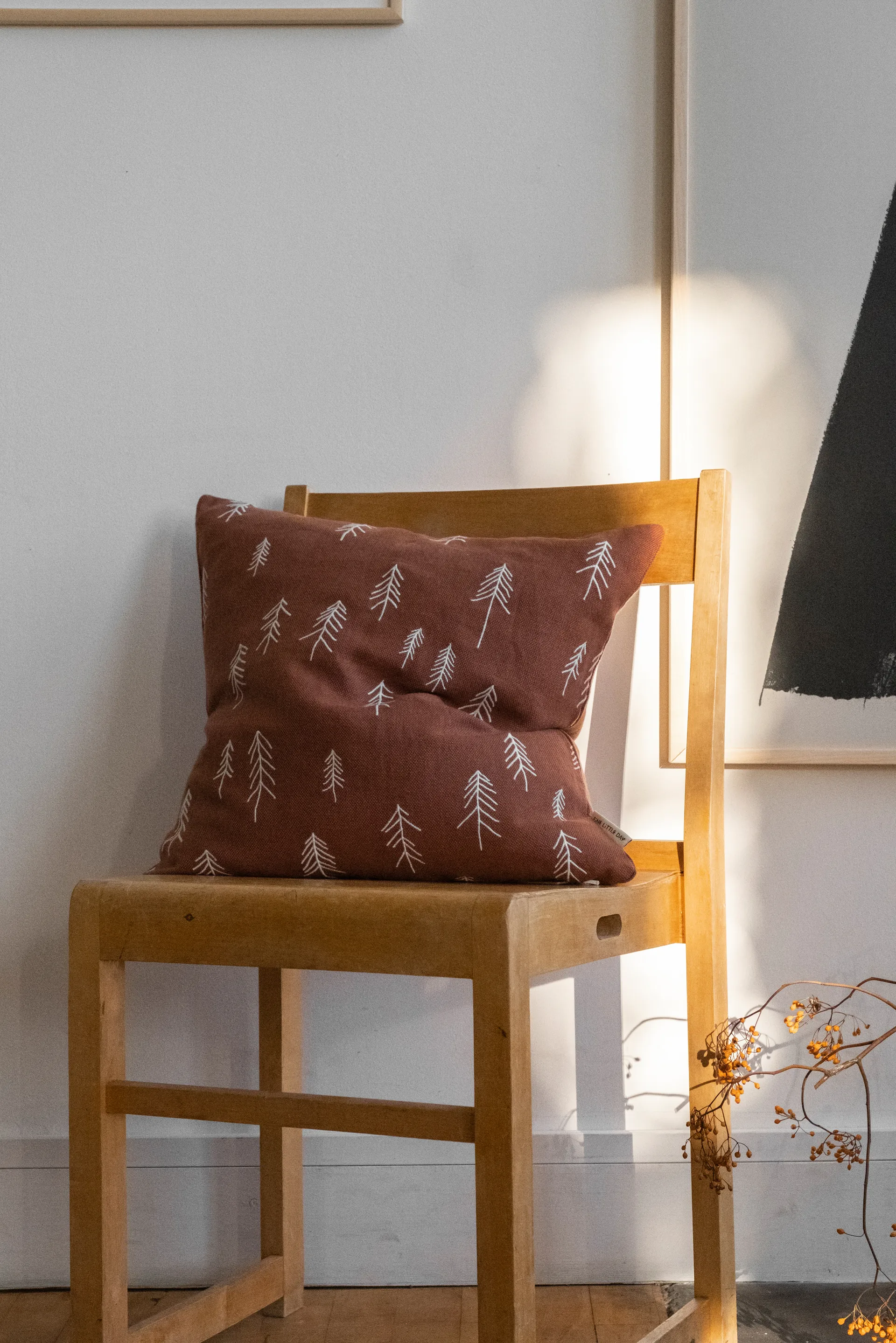 Poszewka na poduszkę Tall 48x48 cm, Terakota-biała Fine Little Day