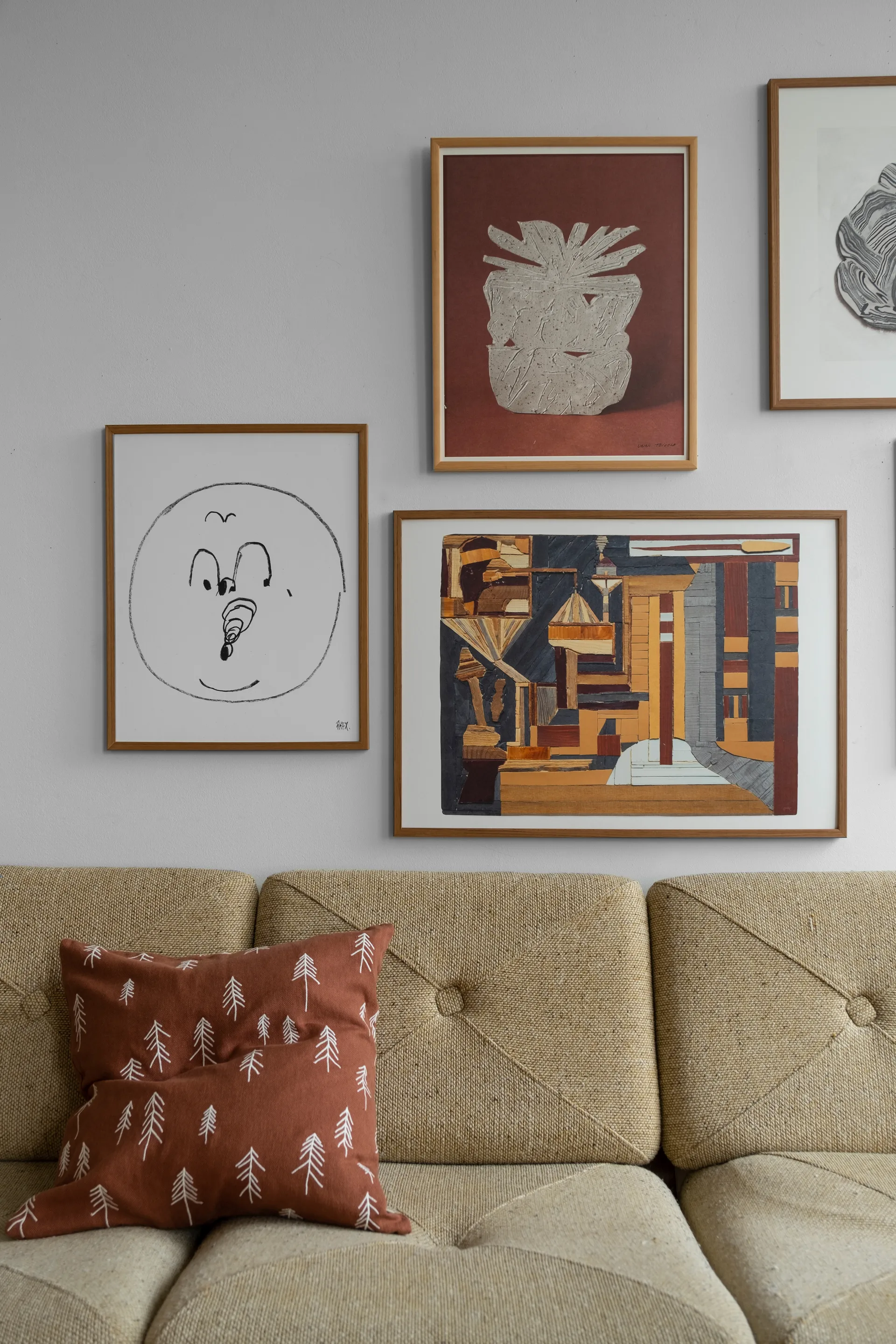 Poszewka na poduszkę Tall 48x48 cm, Terakota-biała Fine Little Day