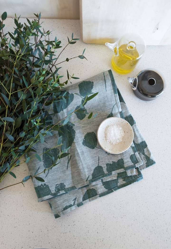 Ręcznik kuchenny Bouquet 58x58 cm - Zielono-biały - Fine Little Day