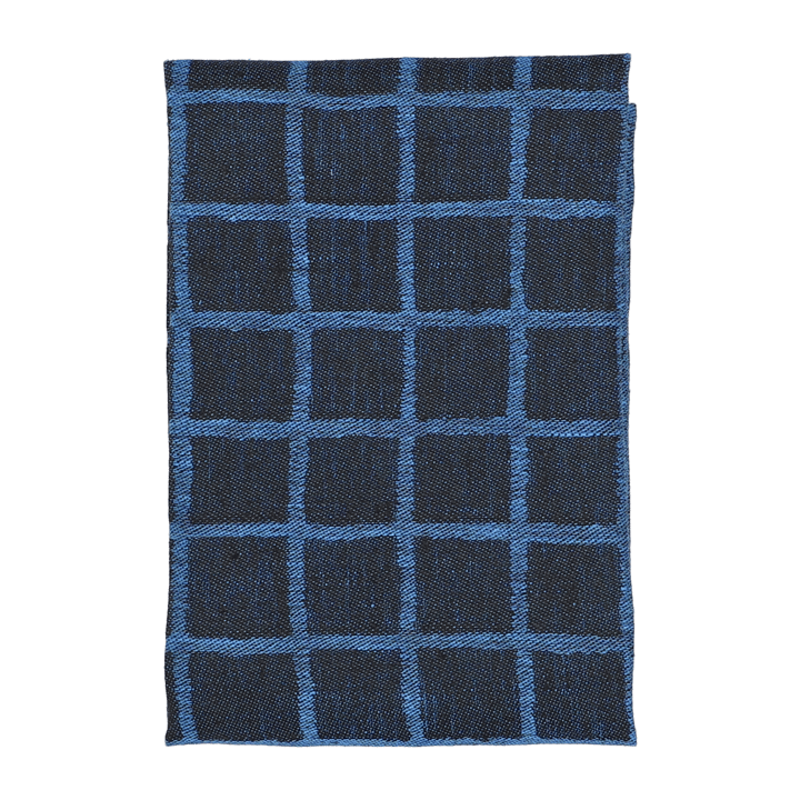 Ścierka kuchenna żakardowa w kratę 47x70 cm - Blue-black - Fine Little Day