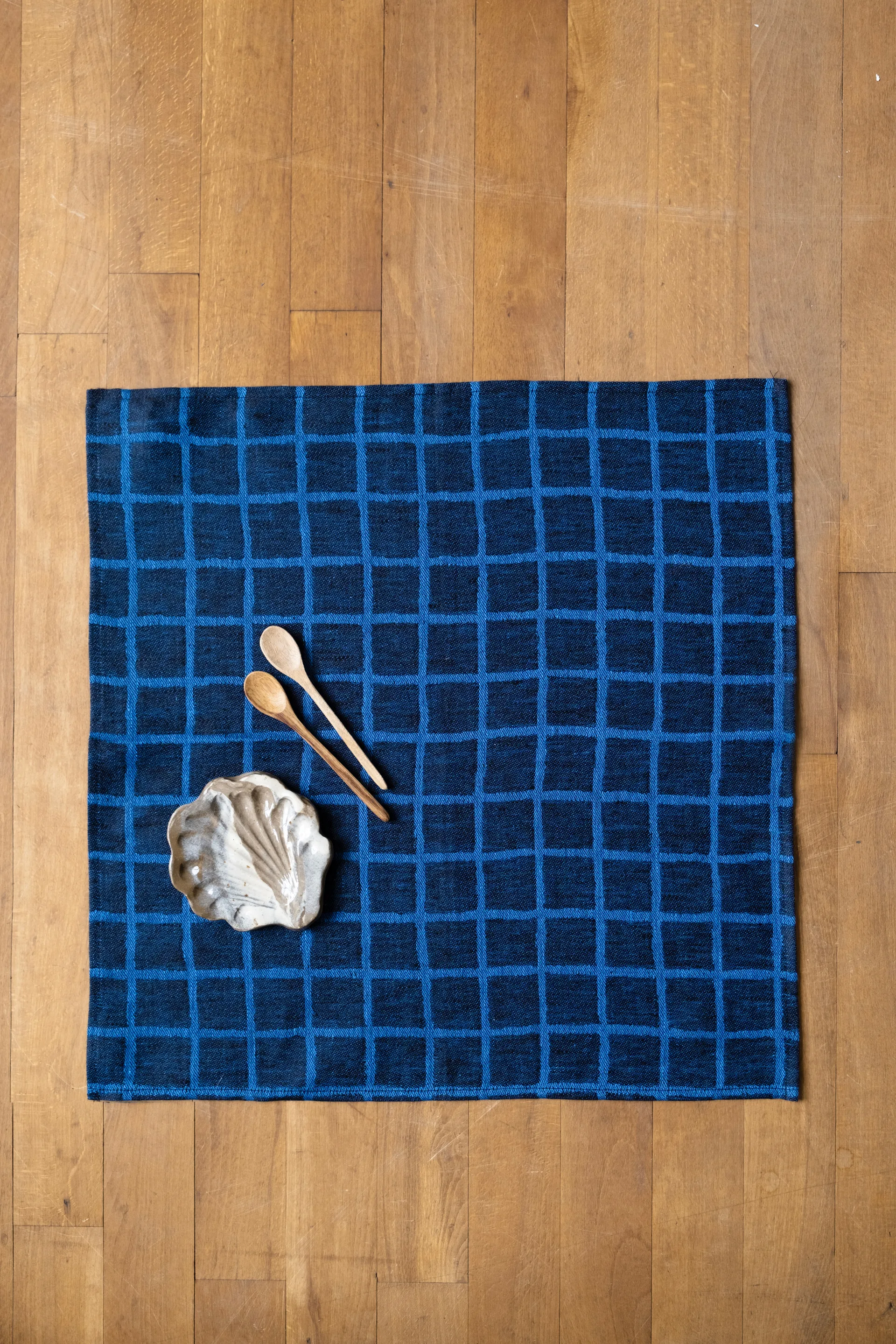 Serwetka żakardowa w kratę 2 szt., Blue-black Fine Little Day