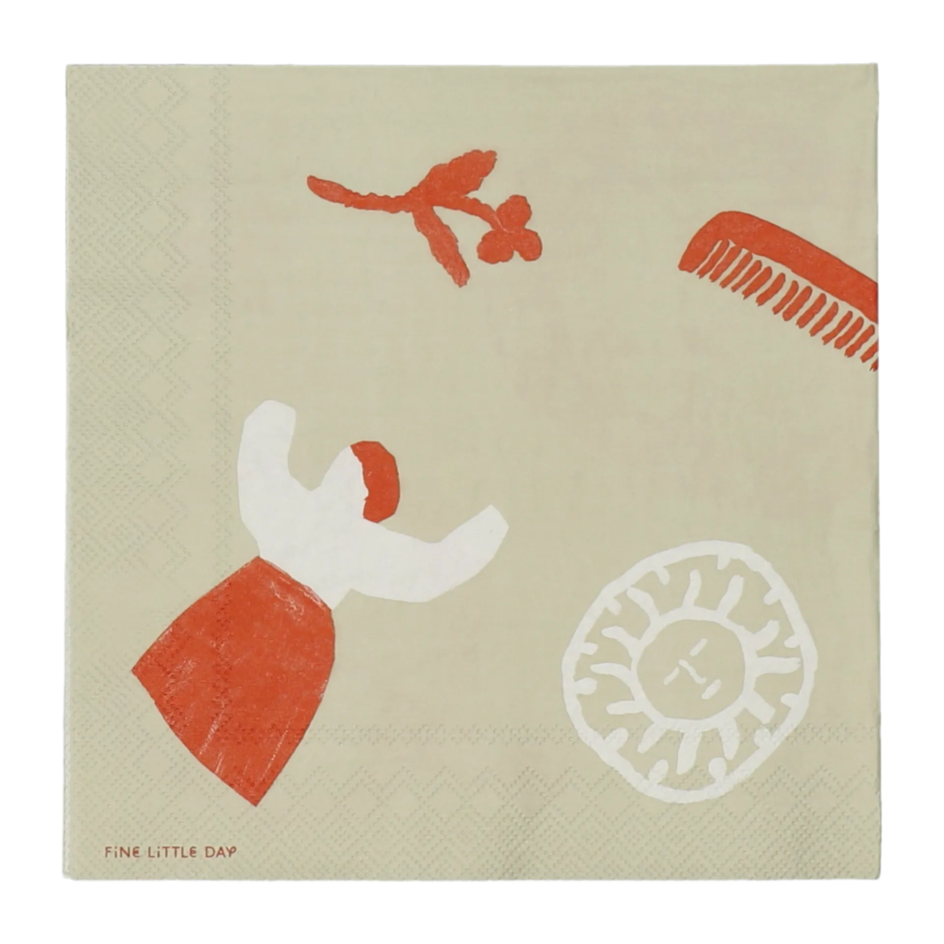 Serwetki Figures 20 szt., Beige-red Fine Little Day