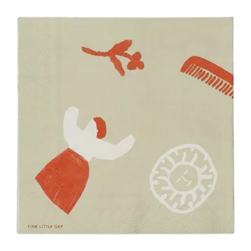 Serwetki Figures 20 szt. - Beige-red - Fine Little Day