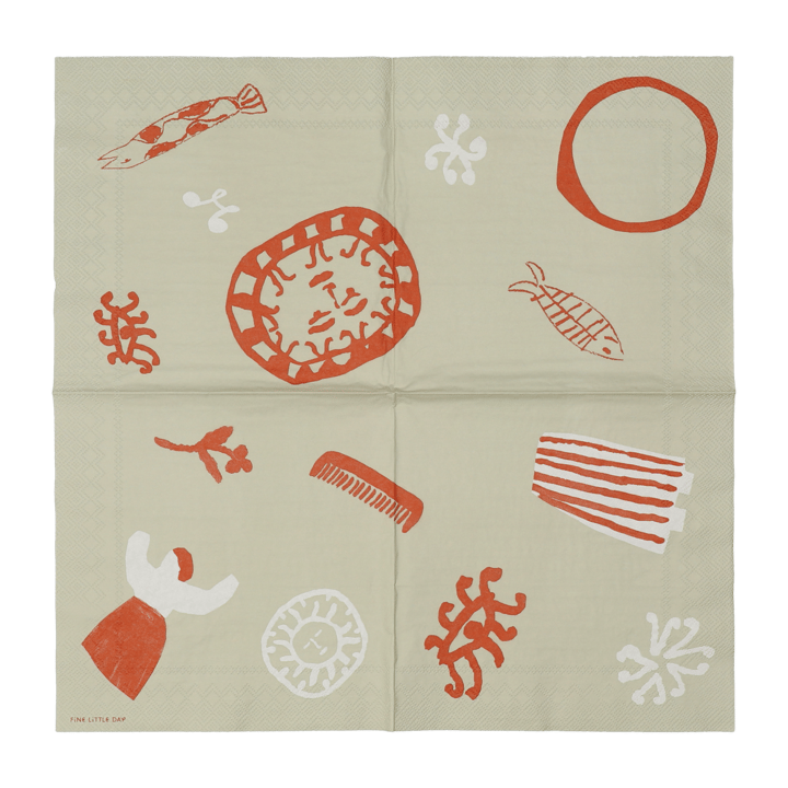 Serwetki Figures 20 szt., Beige-red Fine Little Day