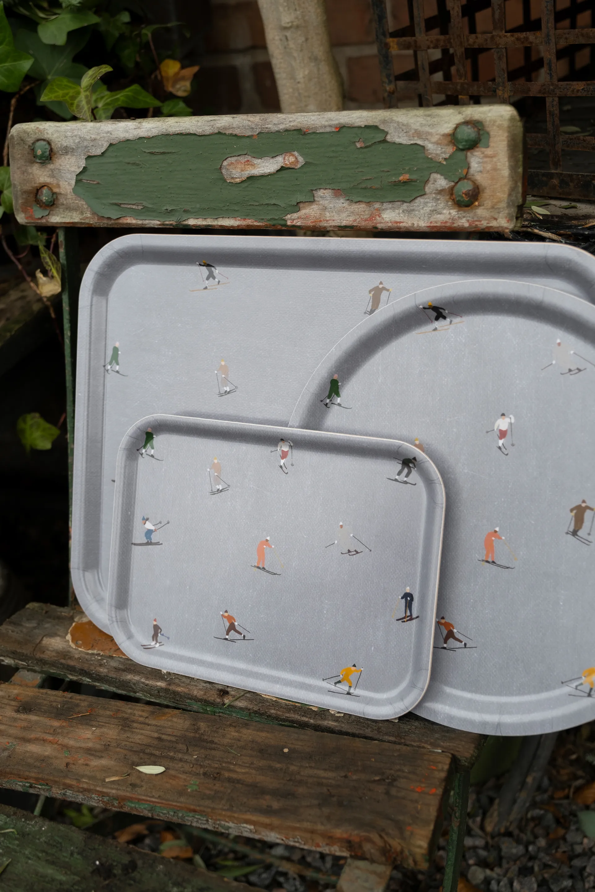 Skiers taca 20x27 cm, szary Fine Little Day