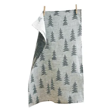 Świerk pościel ręcznik kuchenny - ciemnozielony-biały - Fine Little Day