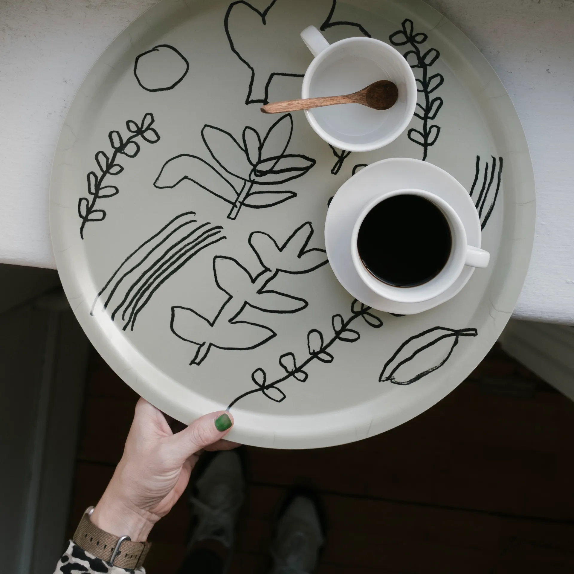 Taca Botanic 38 cm, Oliwkowy Fine Little Day