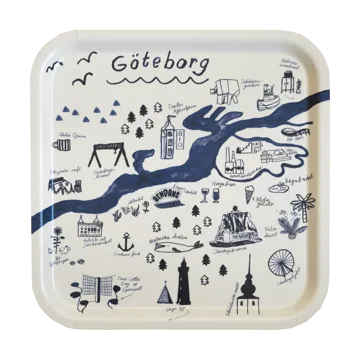 Taca Gothenburg 32x32 cm - White-Blue - Fine Little Day