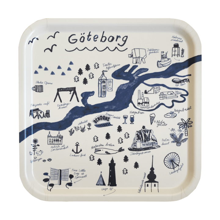 Taca Gothenburg 32x32 cm - White-Blue - Fine Little Day