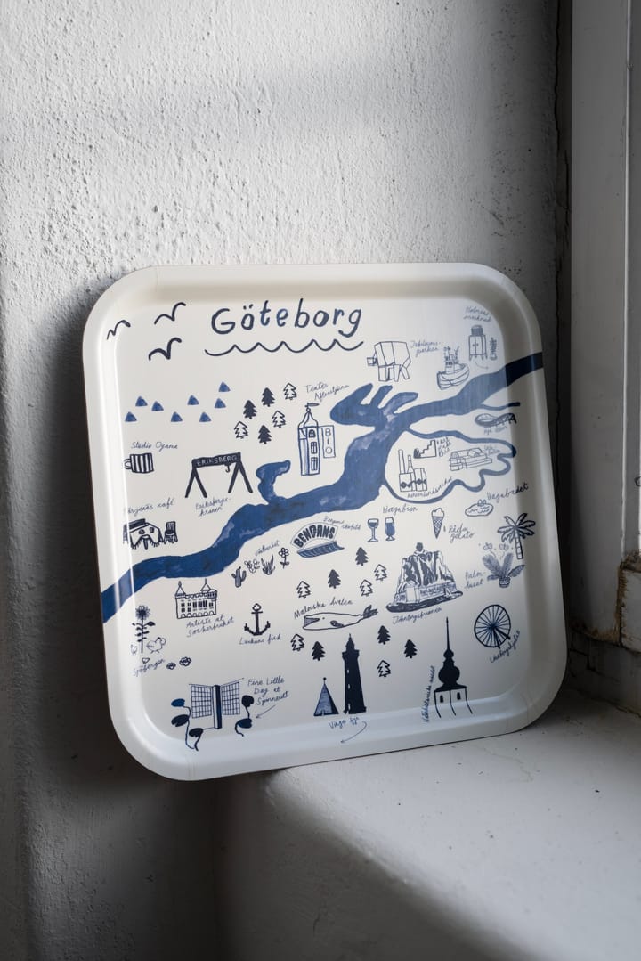 Taca Gothenburg 32x32 cm - White-Blue - Fine Little Day