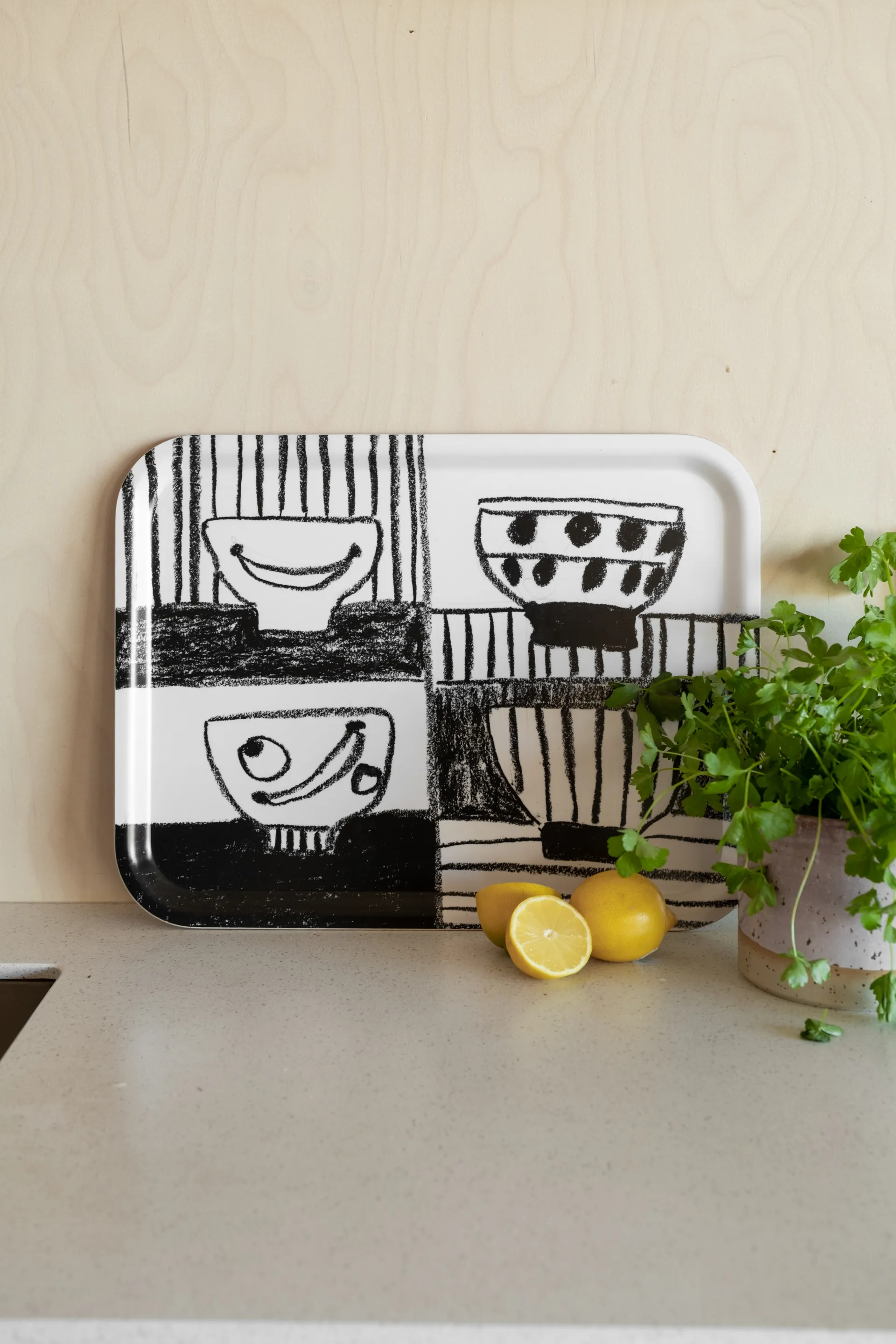 Taca Stilleben 33x43 cm, Czarnobiały Fine Little Day