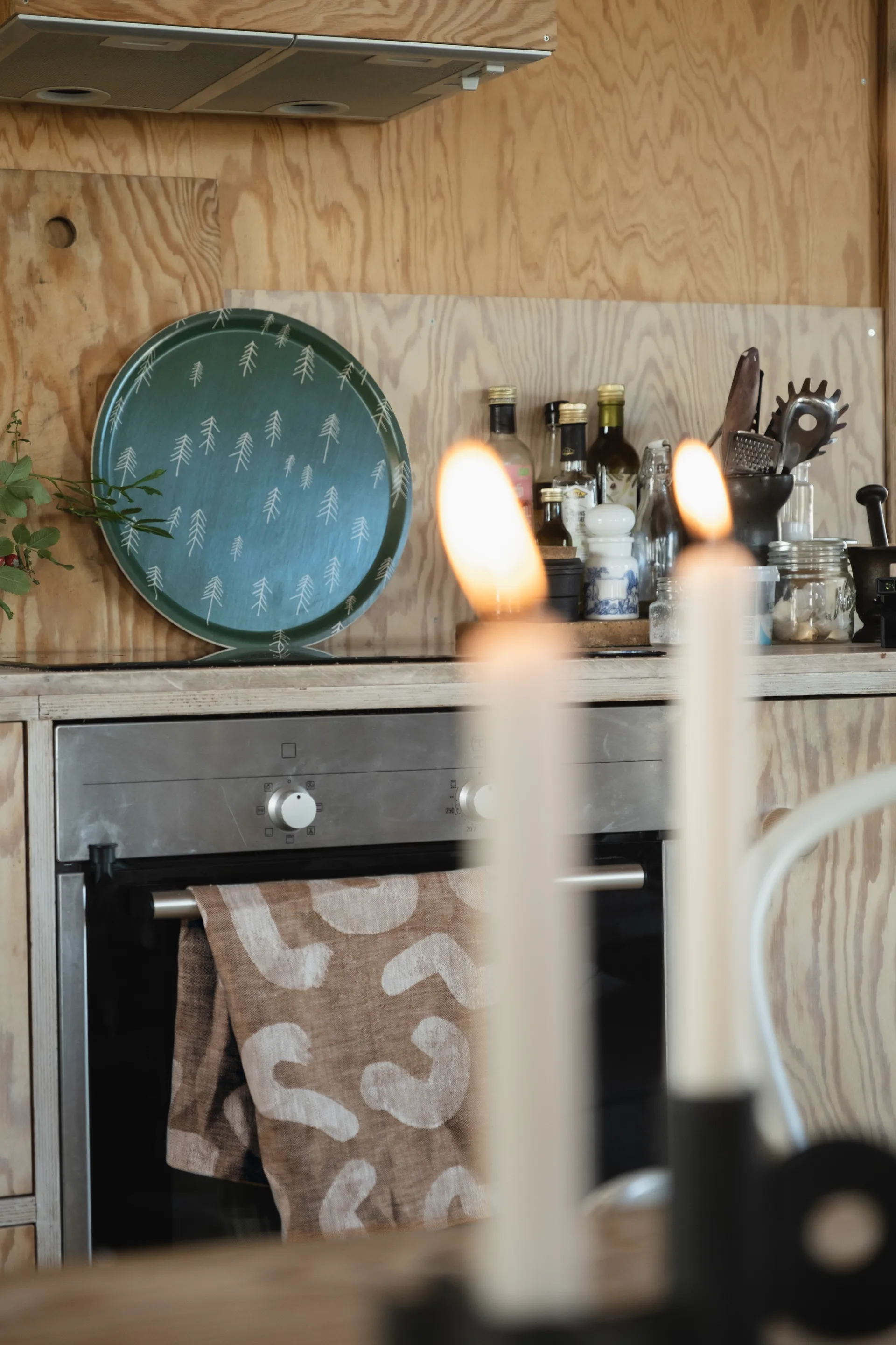 Taca Tall Ø38 cm, Zielony-nude Fine Little Day